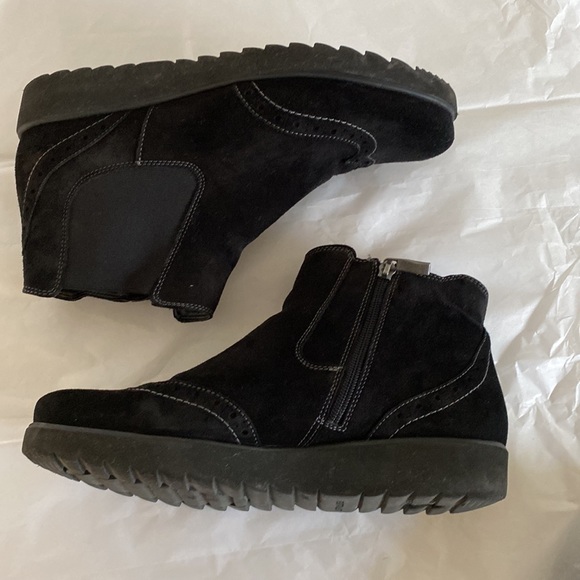 Ara black suede fleeces lined booties - Picture 5 of 15